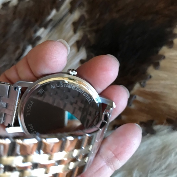 NWT MENS FOSSIL ALL STAINLESS WATCH - Picture 4 of 7